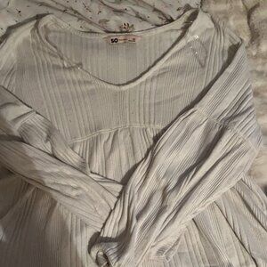 S.O. Small White Babydoll Longsleeve